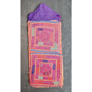 Kuchi Embroidered Pouch Wallet Afghan Handmade Beaded Purple Tones